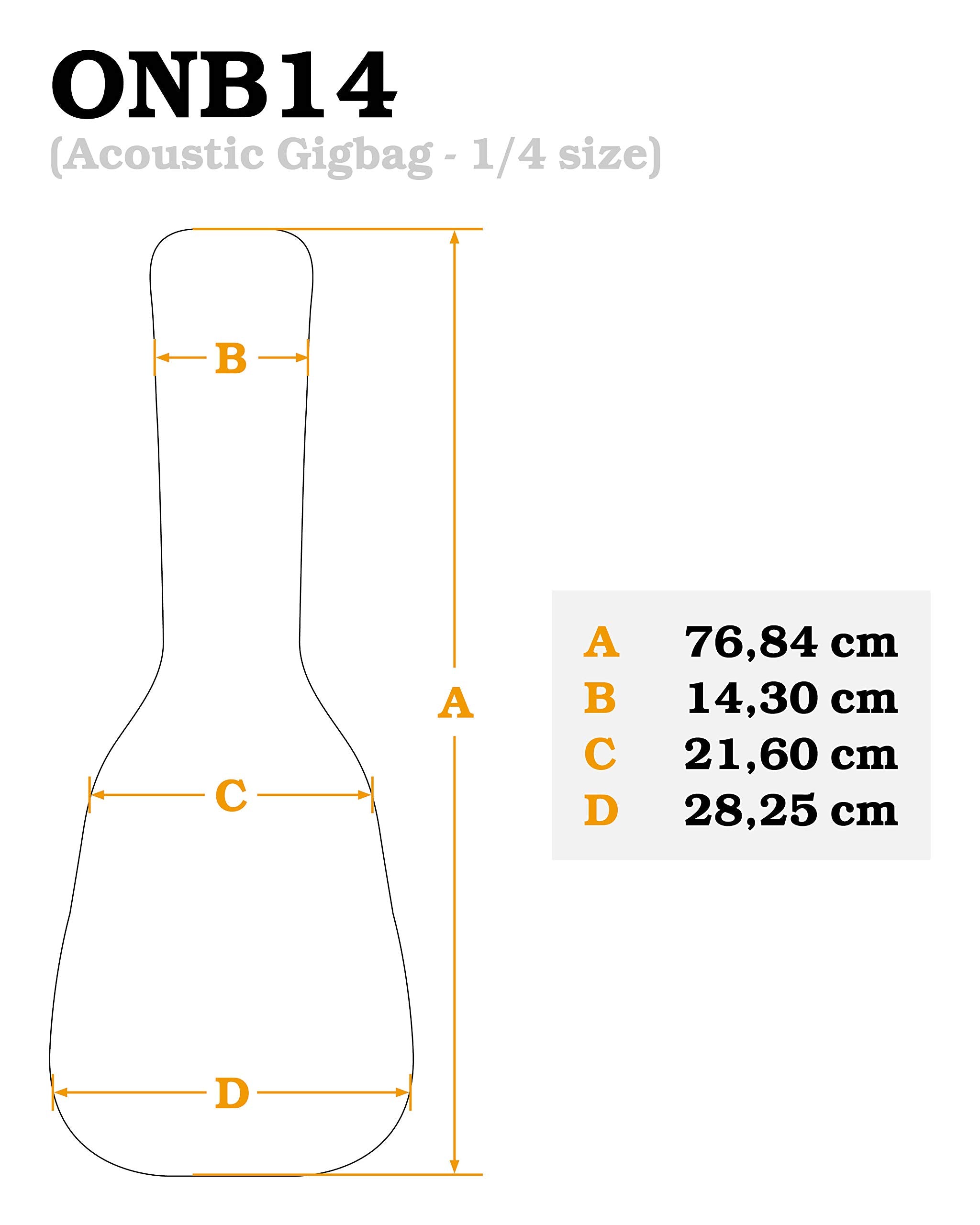 Ortega Guitars 3/4 Size Classical Guitar Pro Deluxe Gig Bag-Extra Thick Padding-Black (ONB34)